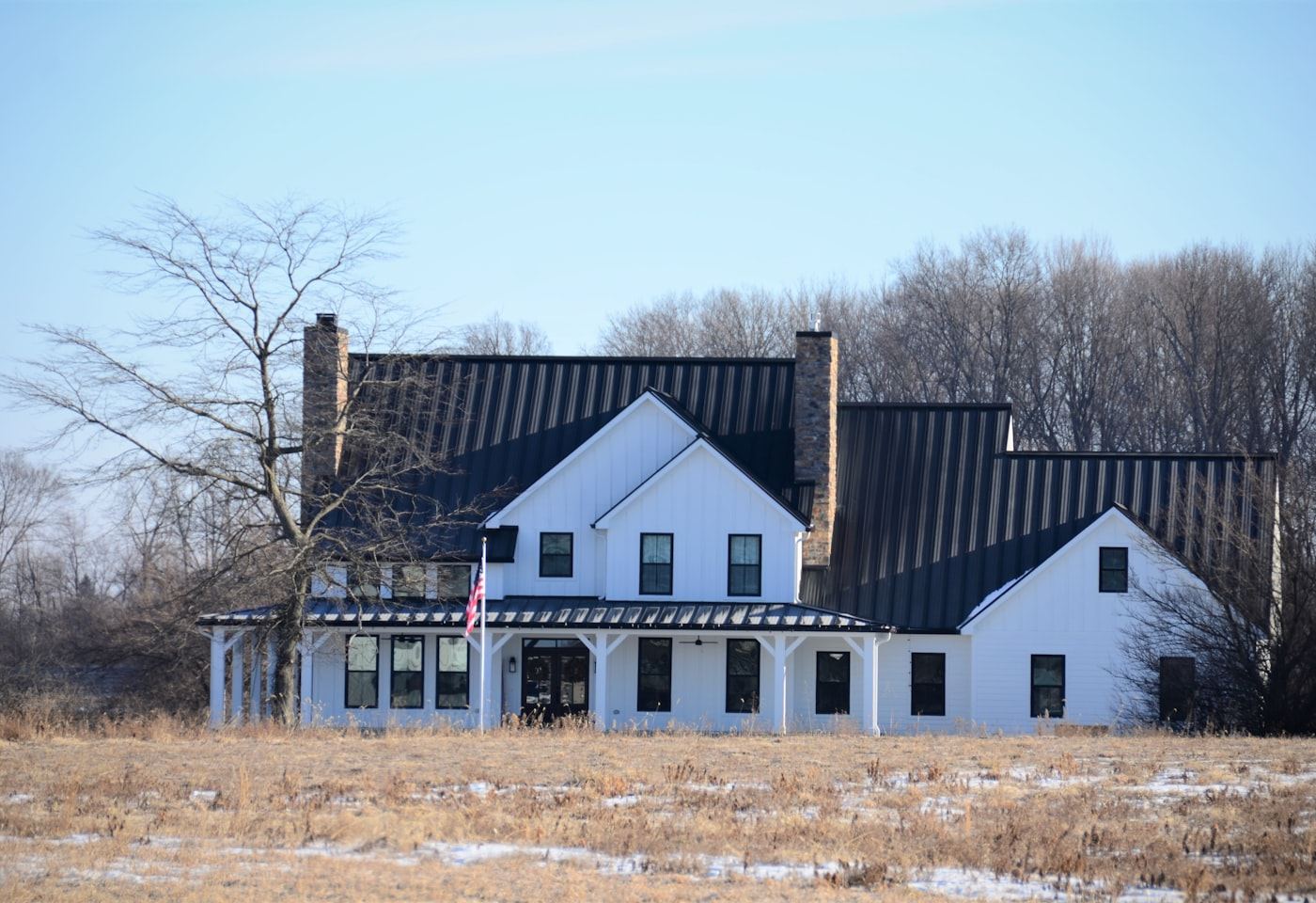 Modern farmhouse exterior — Standing seam metal roof