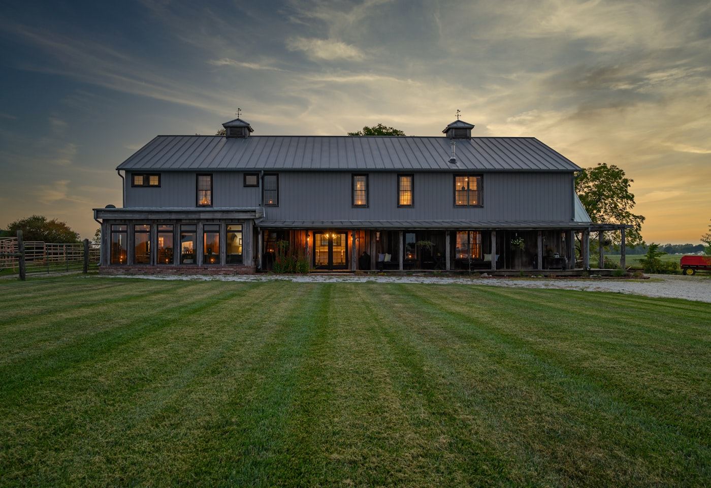 Modern farmhouse exterior — Dark siding